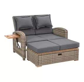 Bahia Tobago Brown and Dark Gray Outdoor Reclining Chaise Lounge