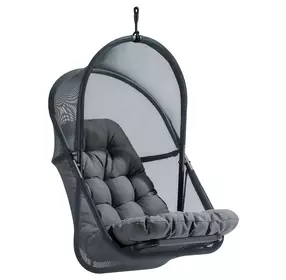 Breeze Dark Gray Outdoor Swing Chair with Stand