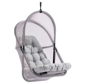 Breeze Light Gray Outdoor Swing Chair with Stand