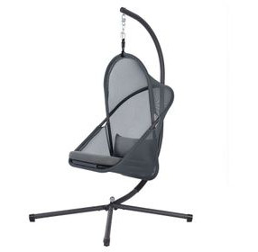 Crush Dark Gray Outdoor Swing Chair with Stand
