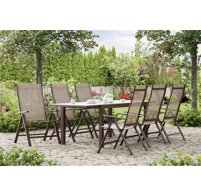 Monza Gun Metal and Gray Extendable Rectangular Outdoor Dining Room Set