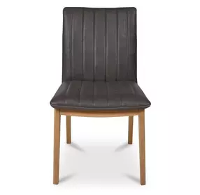 Demi Brown Leather Upholstered Dining Chair Set of 2