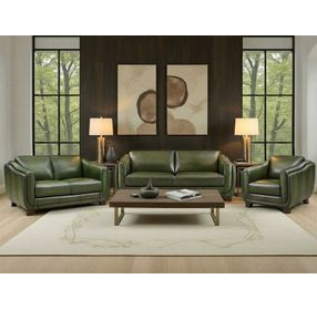 Godfrey Forrest Green Leather Living Room Set