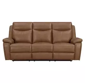 Veracruz Vintage Tan Leather 86" Zero Gravity Dual Power Reclining Sofa with USB Charging