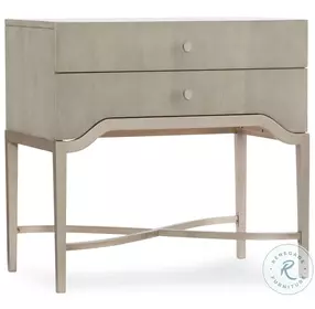 Aura Serene Gray Beige Two Drawer Nightstand