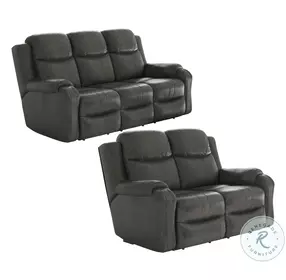 Marvel Slate Reclining Living Room Set with Power Headrest