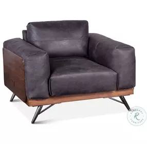 Chiavari Antique Ebony Leather Arm Chair