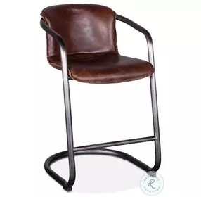 Chiavari Geisha Brown Leather Counter Height Stool Set Of 2