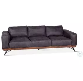 Chiavari Antique Ebony Leather Sofa
