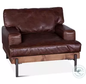 Chiavari Geisha Brown Leather Arm Chair