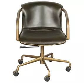 Chiavari Emerald Green Leather Upholstered Swivel Office Chair