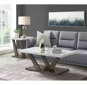 Graham White and Gray Occasional Table Set