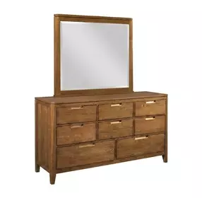 Aspire Cherry 8 Drawer Profile Dresser with Rectangular Landscape Mirror