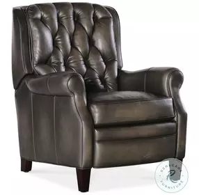 Sawyer Grey Leather Press Back Recliner