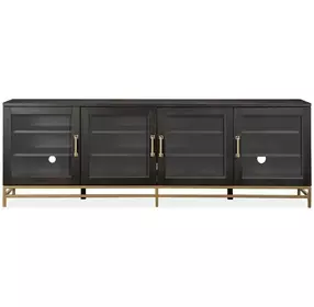 Fernholt Coffee Bean and Burnished Brass 84" TV Stand