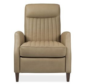 Denver Soft Beige Leather Push Back Recliner