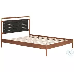 Netz Black And Walnut Queen Panel Bed