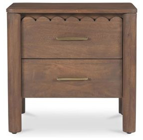 Wiley Vintage Brown 2 Drawer Nightstand