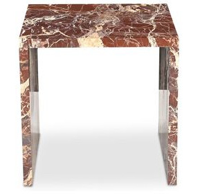Rosa Rosso Levanto Square Marble Top Accent Table