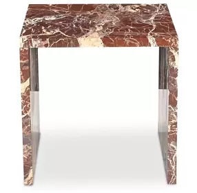 Rosa Rosso Levanto Square Marble Top Accent Table