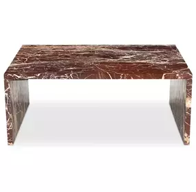 Rosa Rosso Rectangular Marble Top Coffee Table