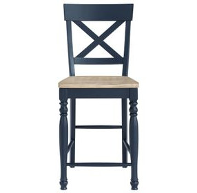 Darcy Blue and Brown Counter Height Chair Set of 2