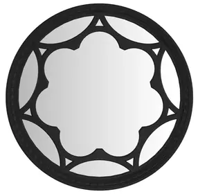 Atrium Black Round Wall Mirror