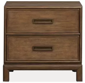 Ridgefield Russet 2 Drawer Nightstand with USB Charging