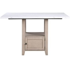 Taylor Beige and White 60" Rectangular Marble Top Counter Height Table