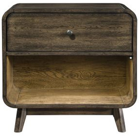 Rex Walnut 1 Drawer Open Nightstand