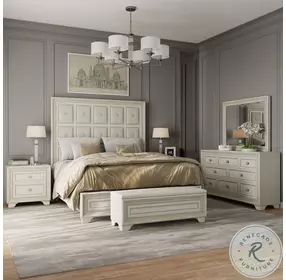 Camila Semi Transparent Creamy White Panel Bedroom Set