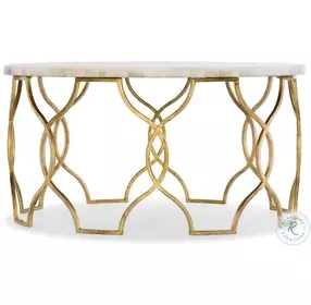 Corrina White Onyx And Gold Leaf Cocktail Table