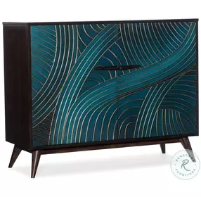 Esperanza Dark Wood And Teal Faux Paint Two Door Chest