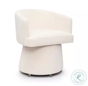 Kristen Cream Upcycled Chenille Rolling Desk Chair