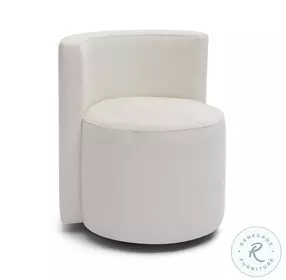 Alyssa Cream Chenille Rolling Desk Chair