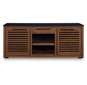 Kallari Warm Brown and Matte Black 2 Door Credenza
