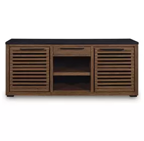 Kallari Warm Brown and Matte Black 2 Door Credenza