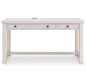 Robbinsdale Antique White 60" Home Office Desk with USB Charging