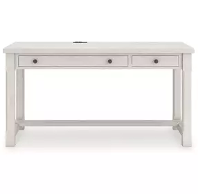 Robbinsdale Antique White 60" Home Office Desk with USB Charging