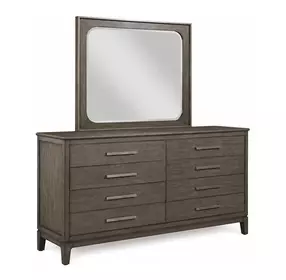 Grainstone Sable 8 Drawer Sellers Dresser with Rectangular Landscape Mirror