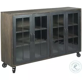 Hidden Treasures Brown And Black Trolley Door Cabinet
