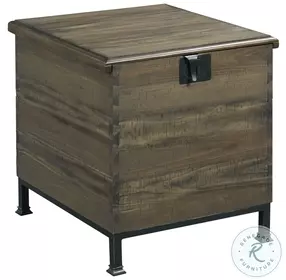 Hidden Treasures Brown And Black Milling Chest End Table