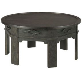 Lillith Dark Stain Round Cocktail Table
