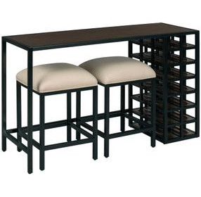 Mackintosh Brown and Black Rectangular Console Table with Stools