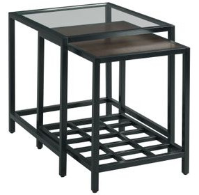 Mackintosh Brown and Gray Rectangular Glass Top Nesting End Tables