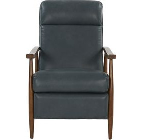 Hampton Roma Bluegray Leather Push Thru The Arms Recliner