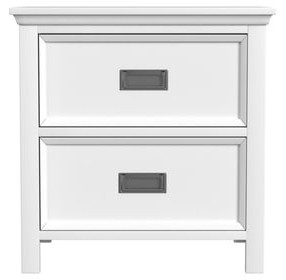 Brooklyn White 2 Drawer Nightstand with USB Charging