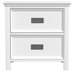 Brooklyn White 2 Drawer Nightstand with USB Charging