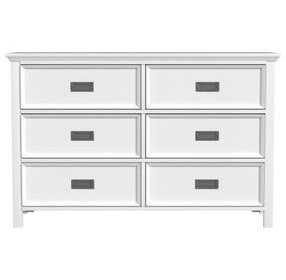 Brooklyn White 6 Drawer Dresser