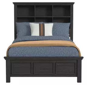 Brooklyn Charcoal Full Bookcase Storage Bed